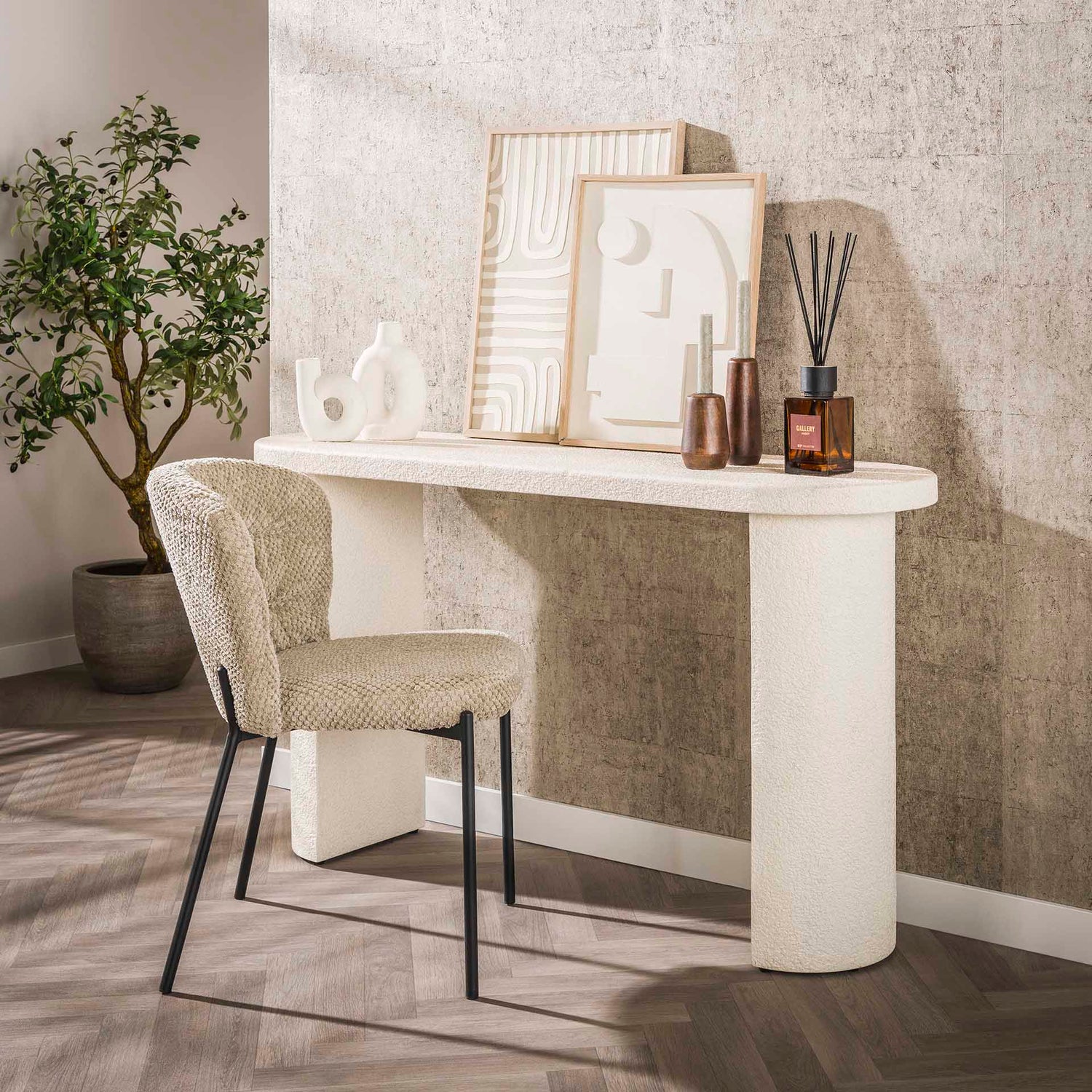Kap/Haltafel Arch Stone - 140x40x77 cm - Marmer Composiet