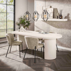 Eettafel Arch Stone - 215x90x77 cm - Marmer Composiet