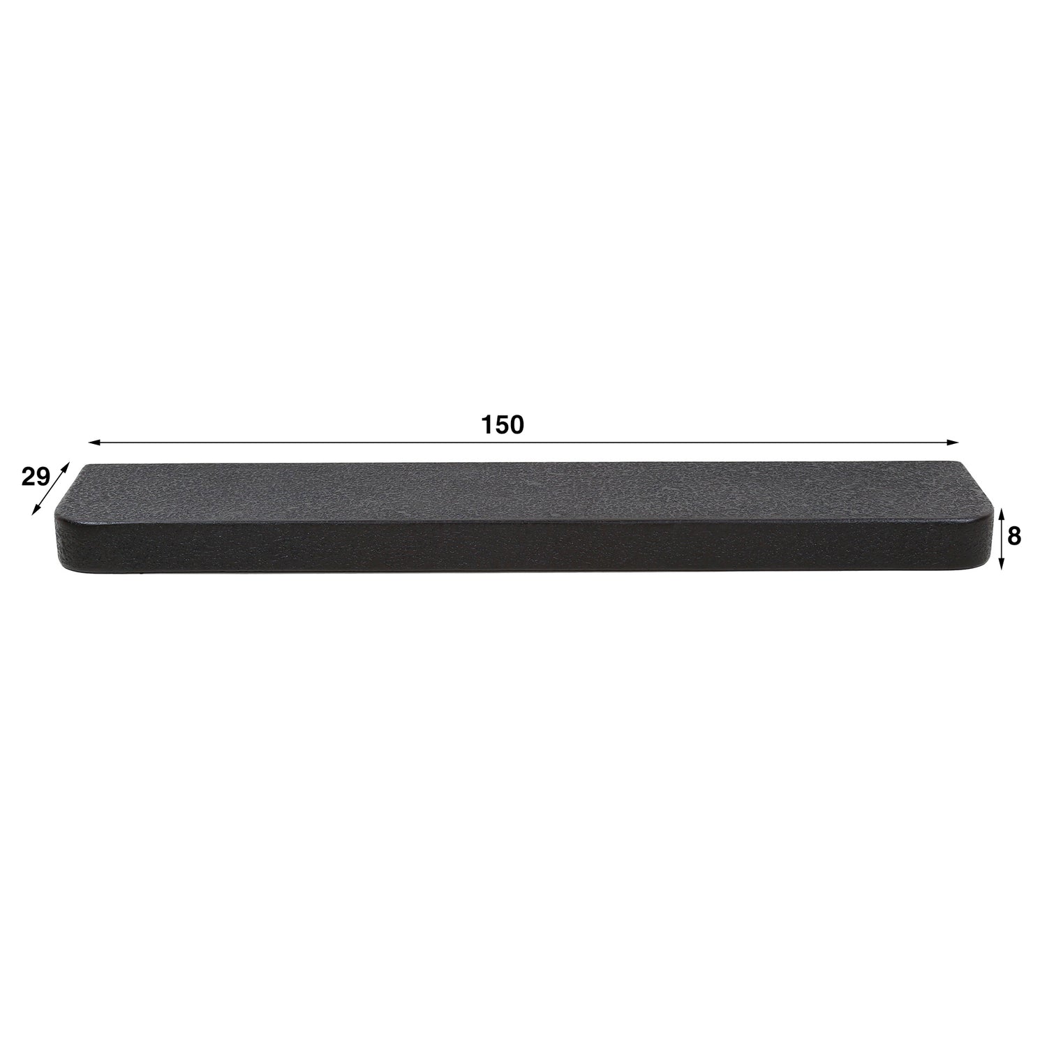 Wandplank 150cm Metallic - 150x29x8 cm - Grijs