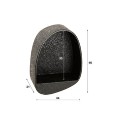 Wandschap Metallic Druppel - 34x21x46 cm - Grijs