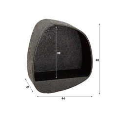 Wandschap Metallic Breed - 44x21x48 cm - Grijs