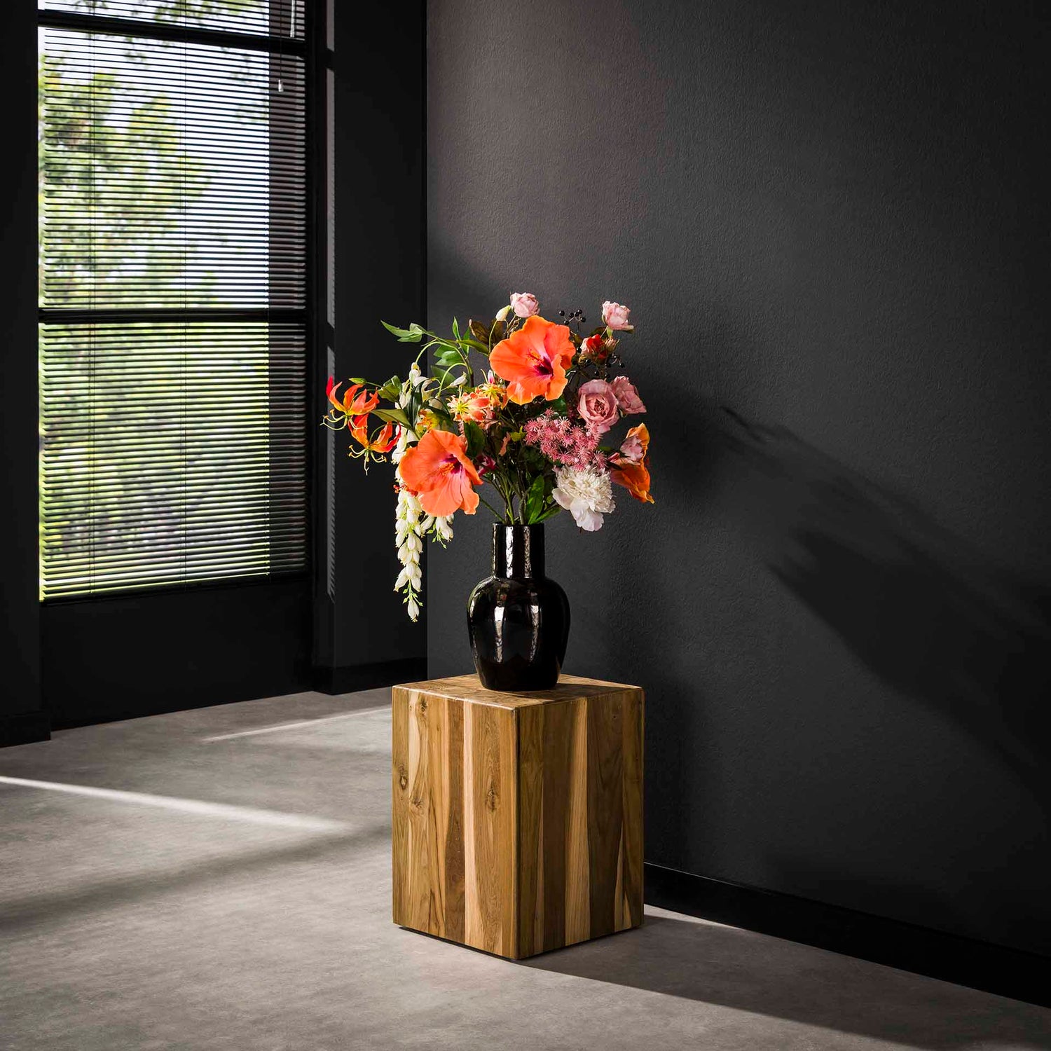 Bloemenzuil Bole 45 cm - 35x35x45 cm - Teakhout