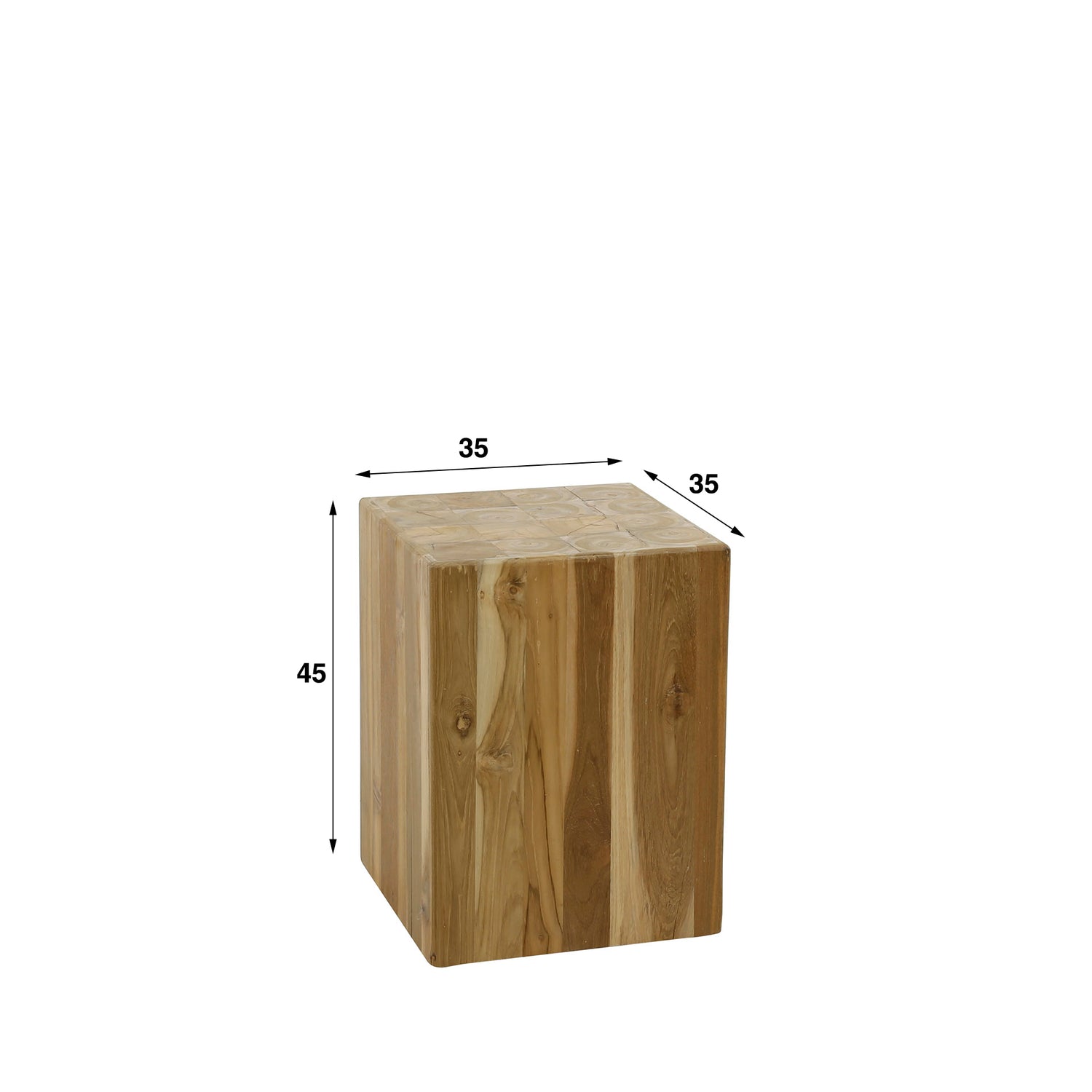 Bloemenzuil Bole 45 cm - 35x35x45 cm - Teakhout
