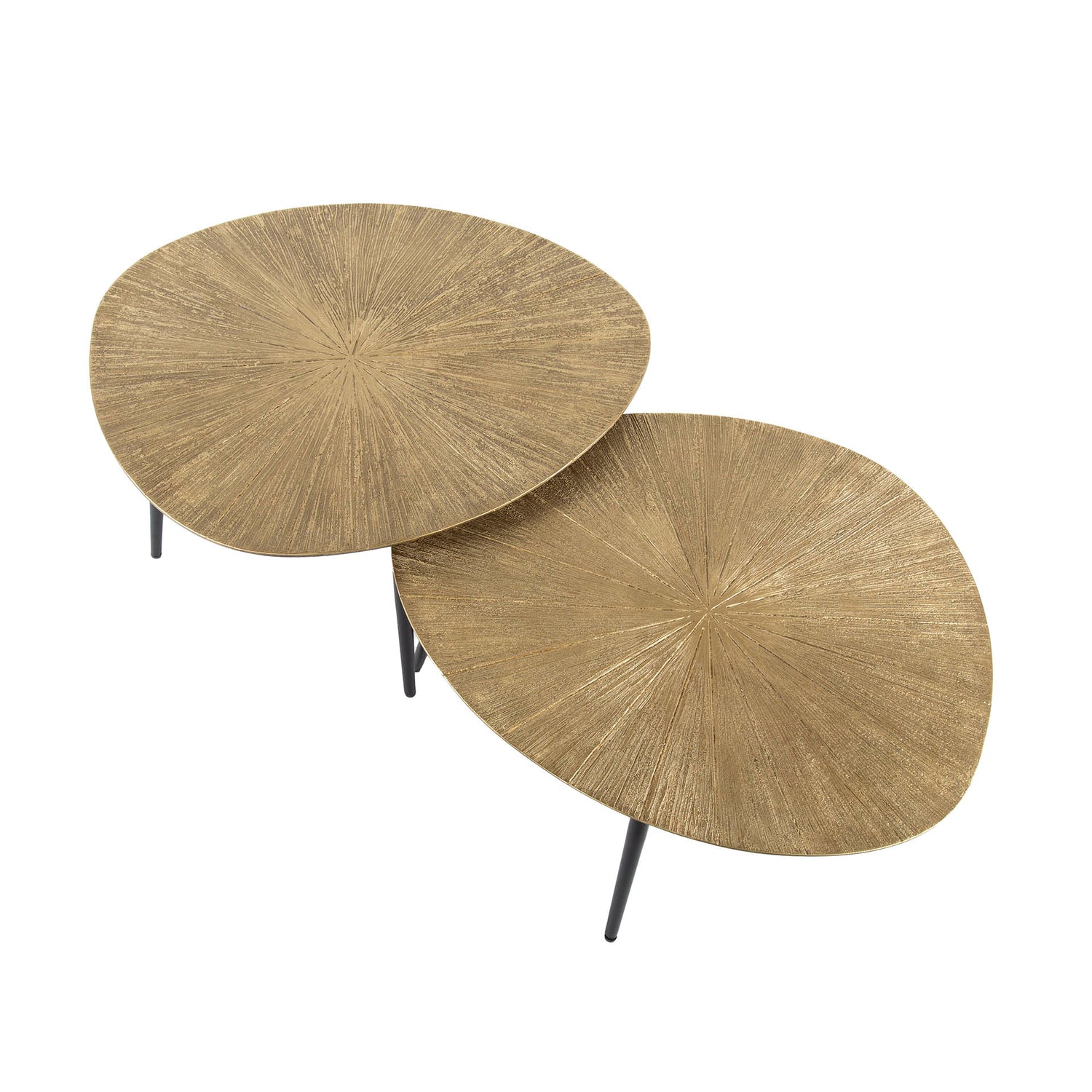 Salontafel Organisch Ray Metal - Set van 2 - 77x60x43 cm - Brons - Ray Metal
