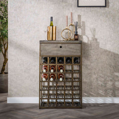 Wijnkast Ferro met 1 lade - 54x35x85 cm - Antiek Brons