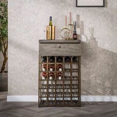 Wijnkast Ferro met 1 lade - 54x35x85 cm - Antiek Brons