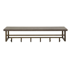 Kapstok Ferro met 6 haken hoedenplank - 100x33x26 cm - Brons Antiek