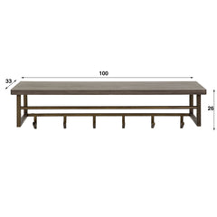 Kapstok Ferro met 6 haken hoedenplank - 100x33x26 cm - Brons Antiek