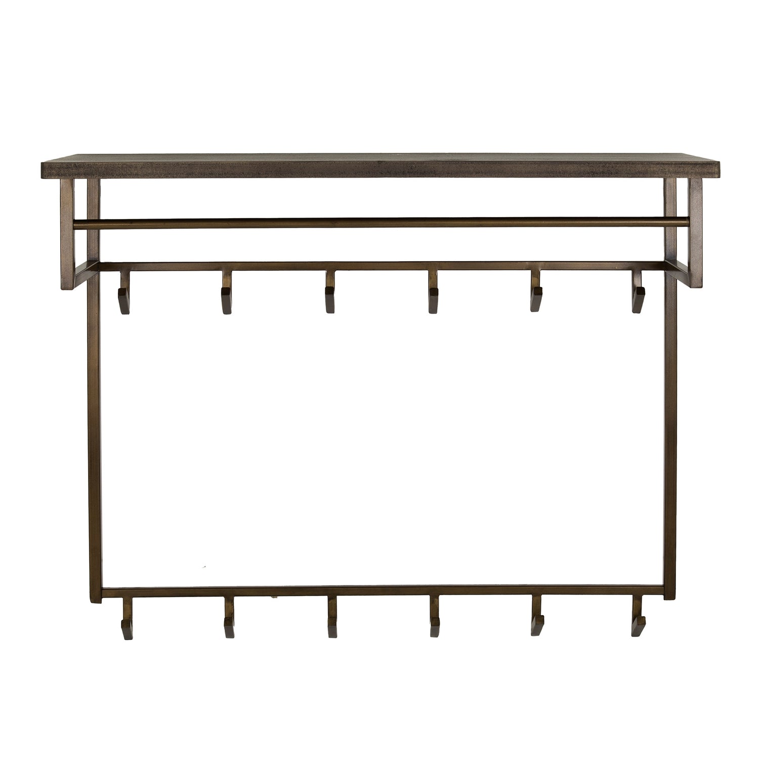 Kapstok Ferro Hoog met 12 Haken - 100x33x80 cm - Brons Antiek