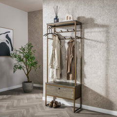 Garderobemeubel Roede Ferro - 70x35x181 cm - Brons Antiek