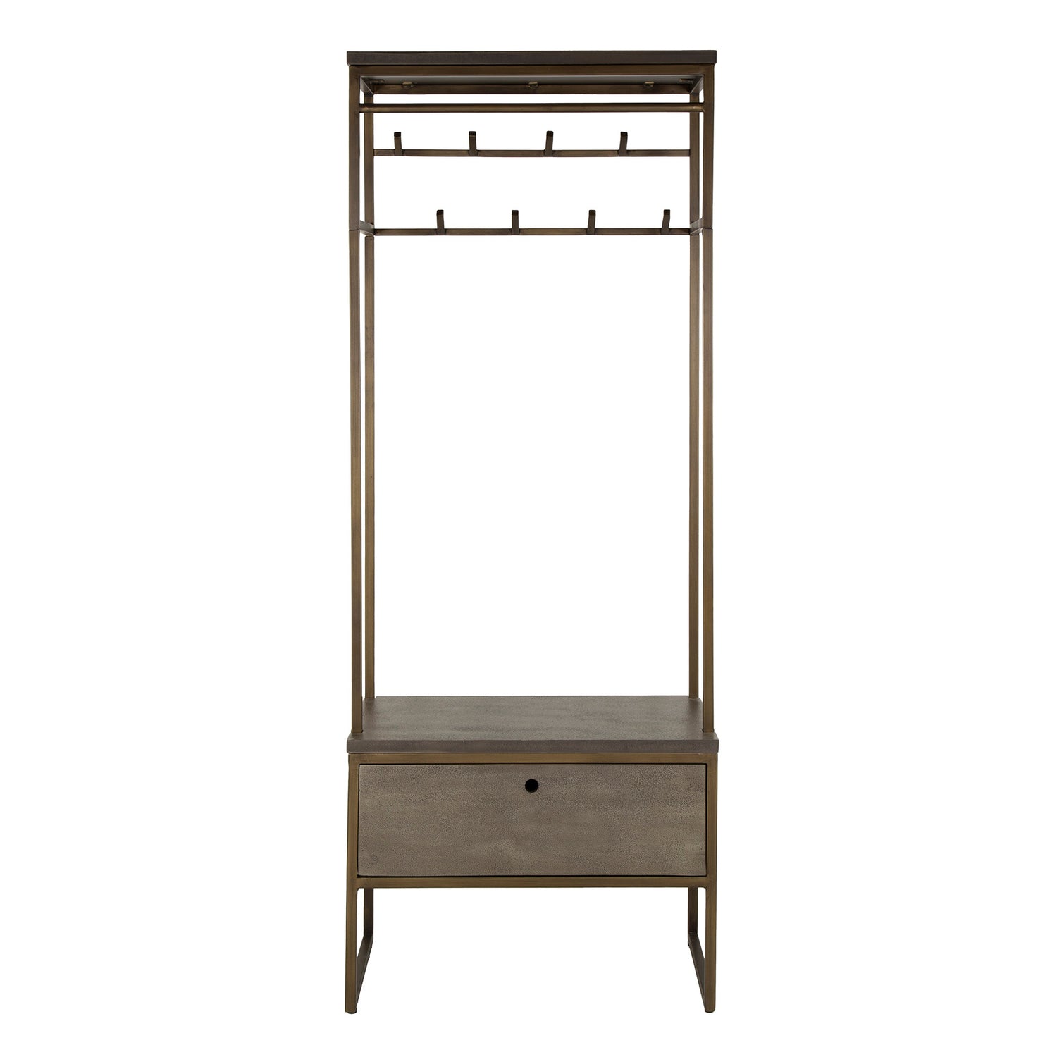 Garderobemeubel Roede Ferro - 70x35x181 cm - Brons Antiek