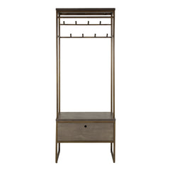 Garderobemeubel Roede Ferro - 70x35x181 cm - Brons Antiek