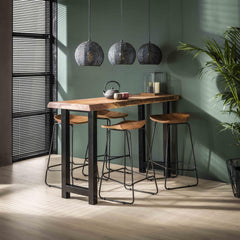 Barstoel Ergo 4 stuks - 42x40x73 cm - Naturel - Acacia