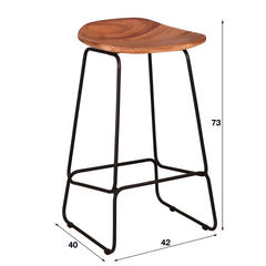 Barstoel Ergo 4 stuks - 42x40x73 cm - Naturel - Acacia