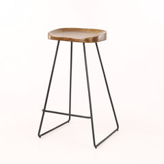 Barstoel houten zitting 4 stuks - 37x29x71 cm - Naturel - Acacia