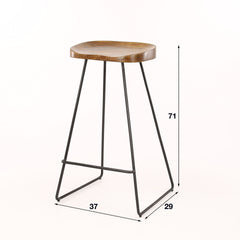 Barstoel houten zitting 4 stuks - 37x29x71 cm - Naturel - Acacia