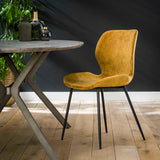 Stoel Ronde Buis 4 stuks - 46x51x84 cm - Goud - Velours