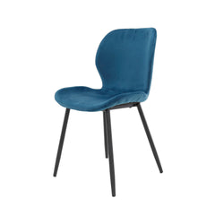 Stoel ronde buis - 4 stuks - 46x51x84 cm - Blauw Velours