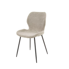 Stoel Ronde Buis 4 stuks - 46x51x84 cm - Boucle Zandkleur