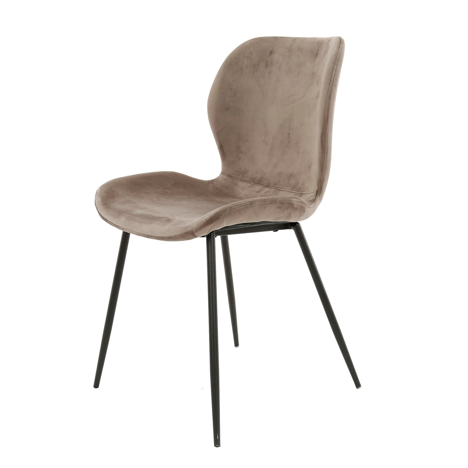 Stoel Ronde Buis 4 stuks - 46x51x84 cm - Champagne Velours