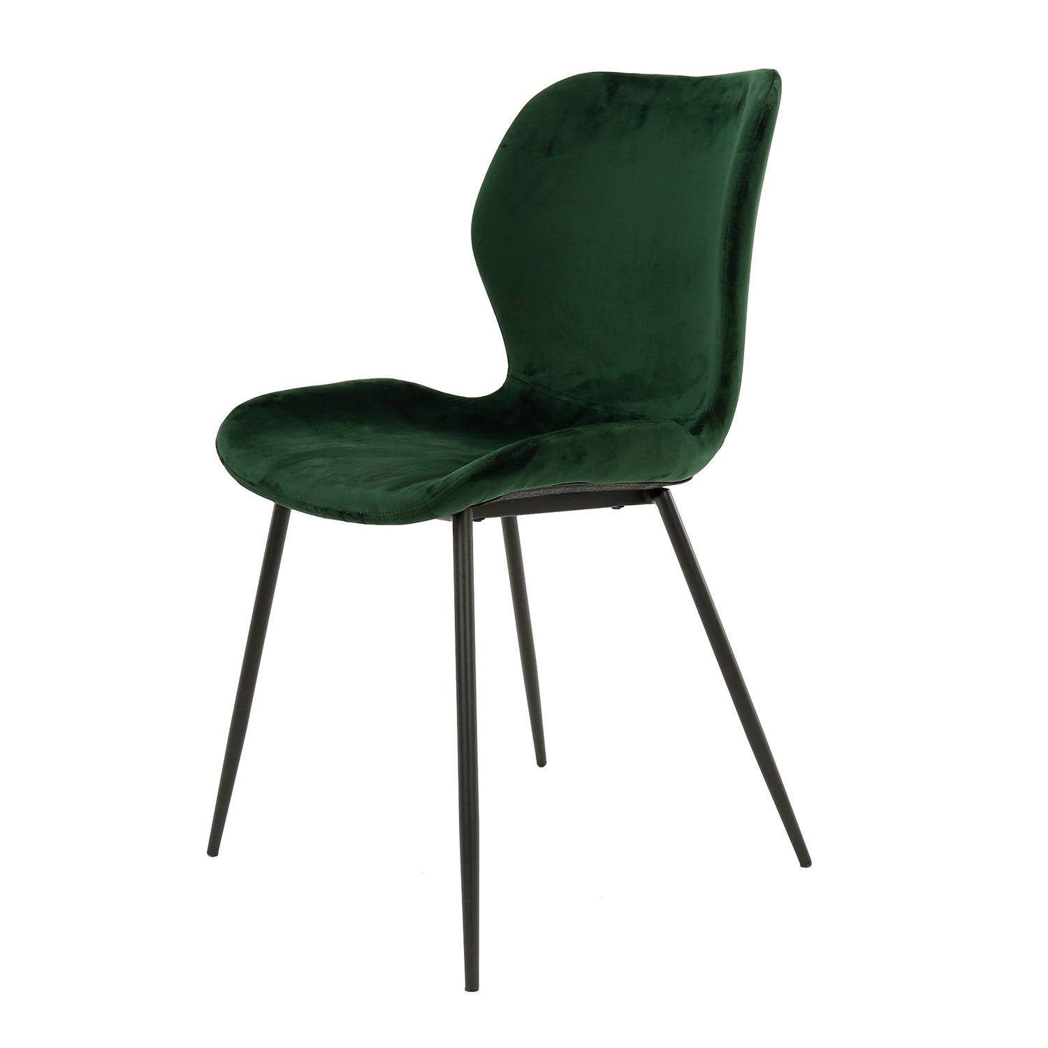 Stoel Ronde Buis 4 stuks - 46x51x84 cm - Groen - Velours
