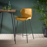 Barstoel Ronde Buis 4 stuks - 47x51x99 cm - Goudkleurig Velours
