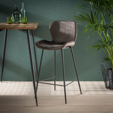 Barstoel Ronde Buis 4 stuks - 47x51x99 cm - Antraciet - Velours