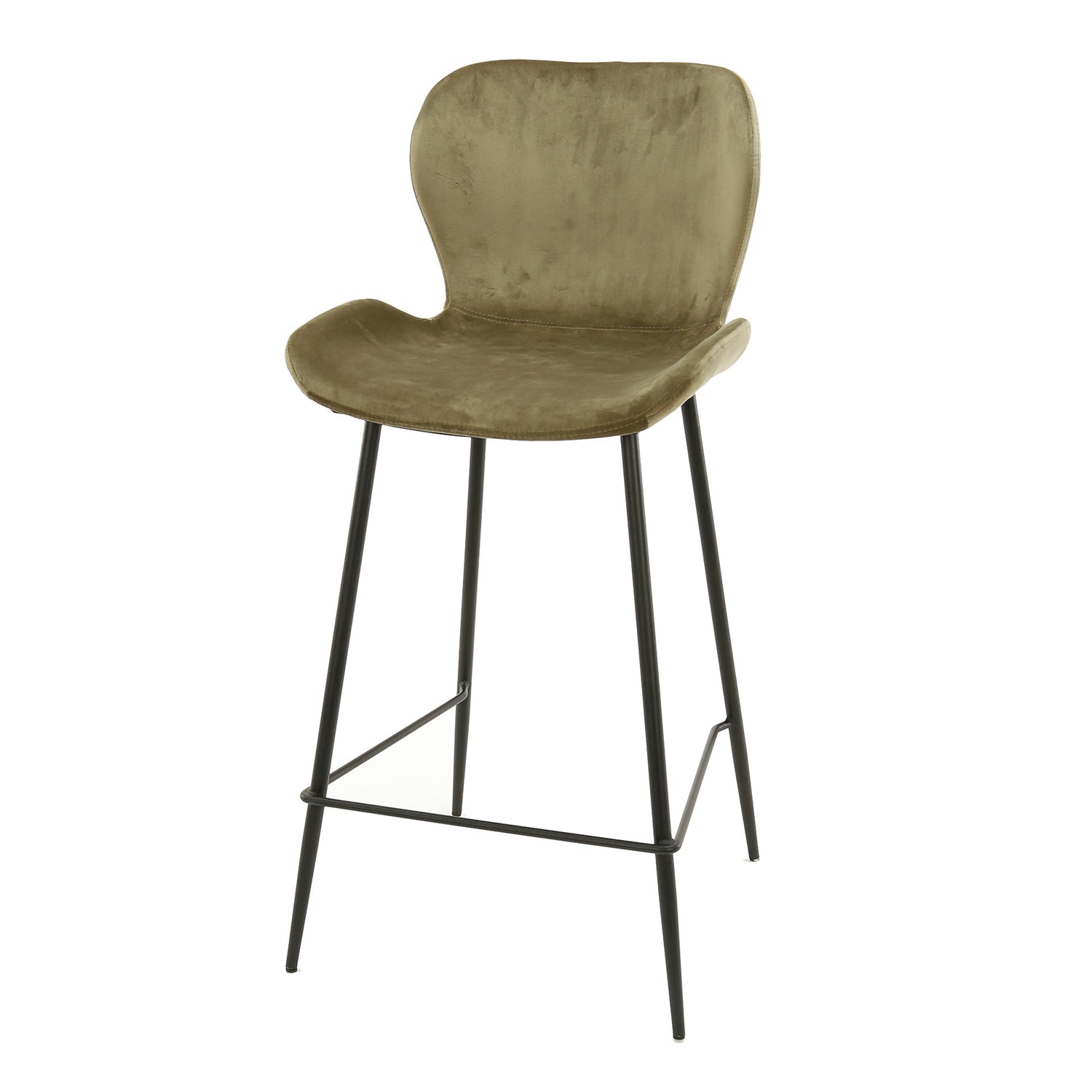 Barstoel Ronde Buis 4 stuks - 47x51x99 cm - Champagne Velours