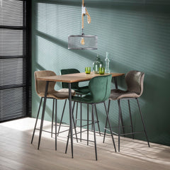 Barstoel Ronde Buis 4 stuks - 47x51x99 cm - Champagne Velours
