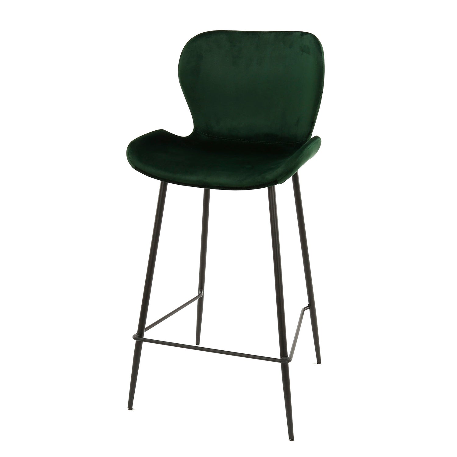 Barstoel Ronde Buis 4 stuks - 47x51x99 cm - Groen - Velours
