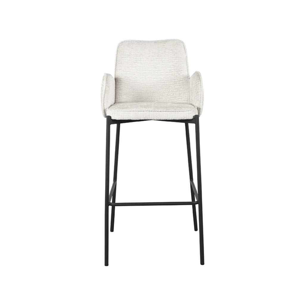 LABEL51 Barkruk Joni - Beige - Fluweel - Zithoogte 78 cm