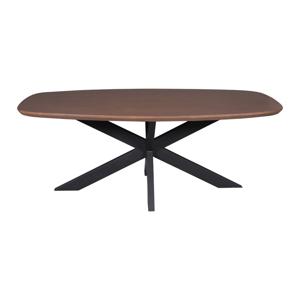 Eettafel Madison Walnoot | 160 cm | Deens Ovaal | Poot Zwart