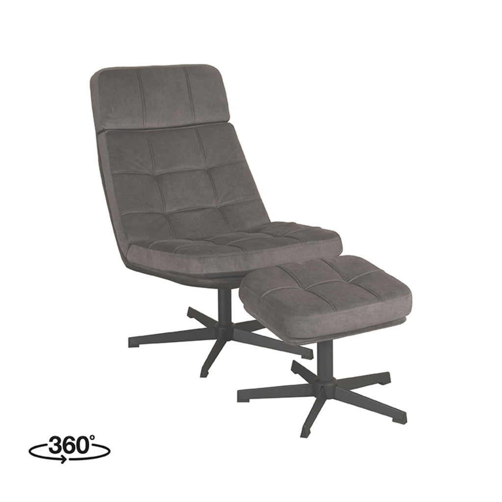 Ontspanningsstoel Alvar + Voetenbank 53x57x83 cm