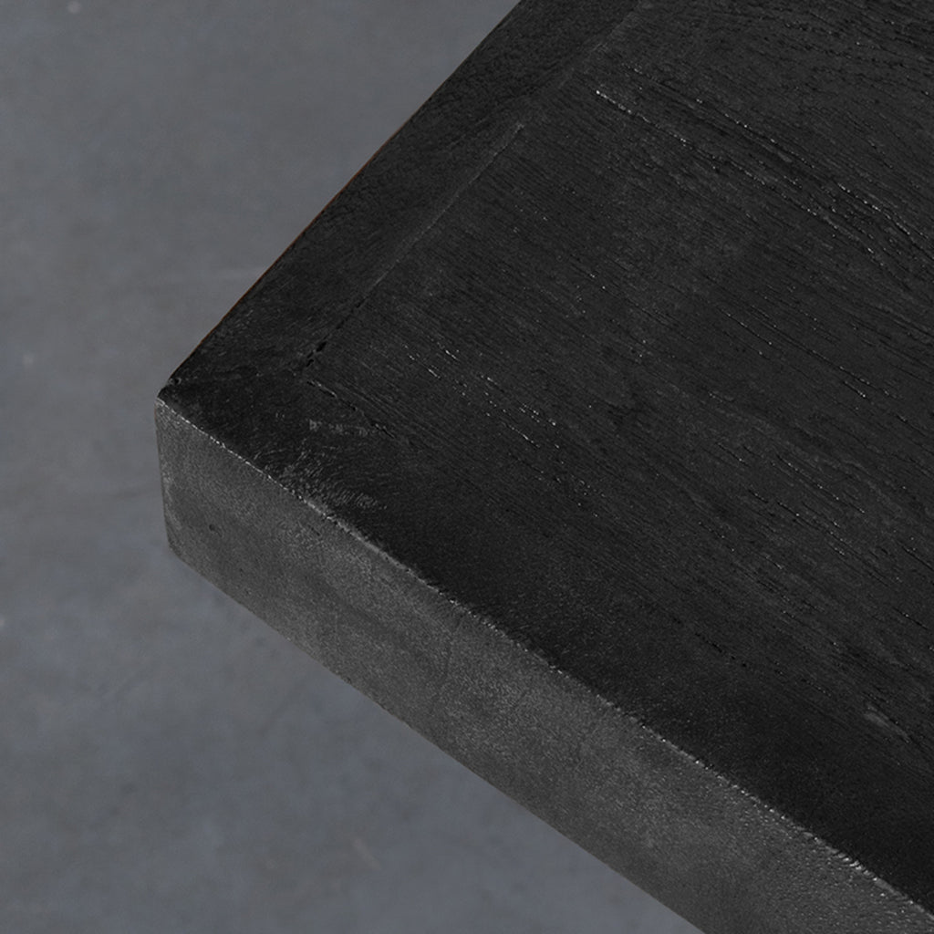 LABEL51 Eetkamertafel Tafelblad Straight Edge - Zwart - Mangohout - 70 cm