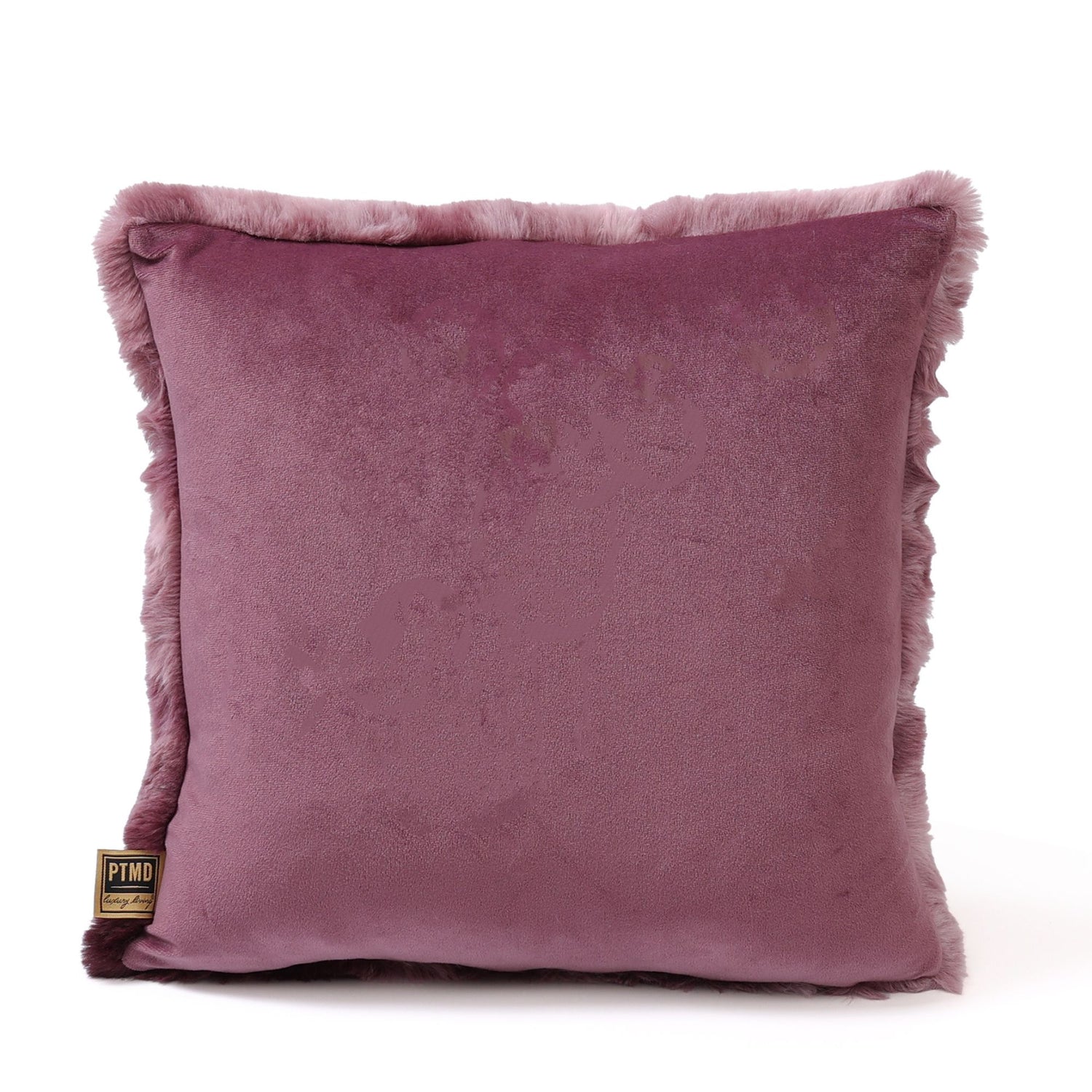 Linde Burgundy Nep Bont Kussen Vierkant S
