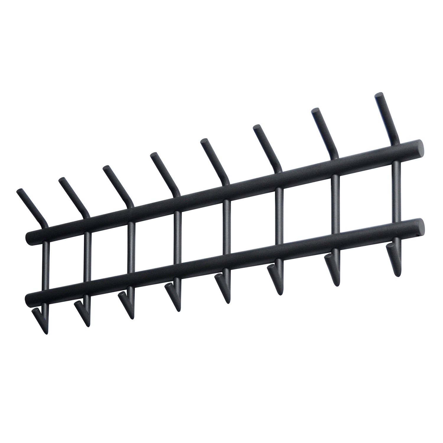 Garderobe met 8 Haken Ronde Buis - 90x10x34 cm - Donkergrijs Mat