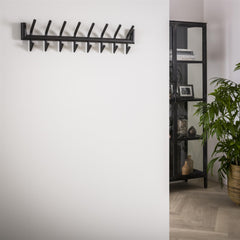 Garderobe met 16 haaks ronde buien - 78x10x19 cm - Donkergrijs - Mat