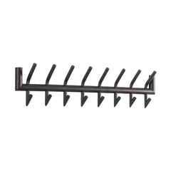 Garderobe met 16 haaks ronde buien - 78x10x19 cm - Donkergrijs - Mat