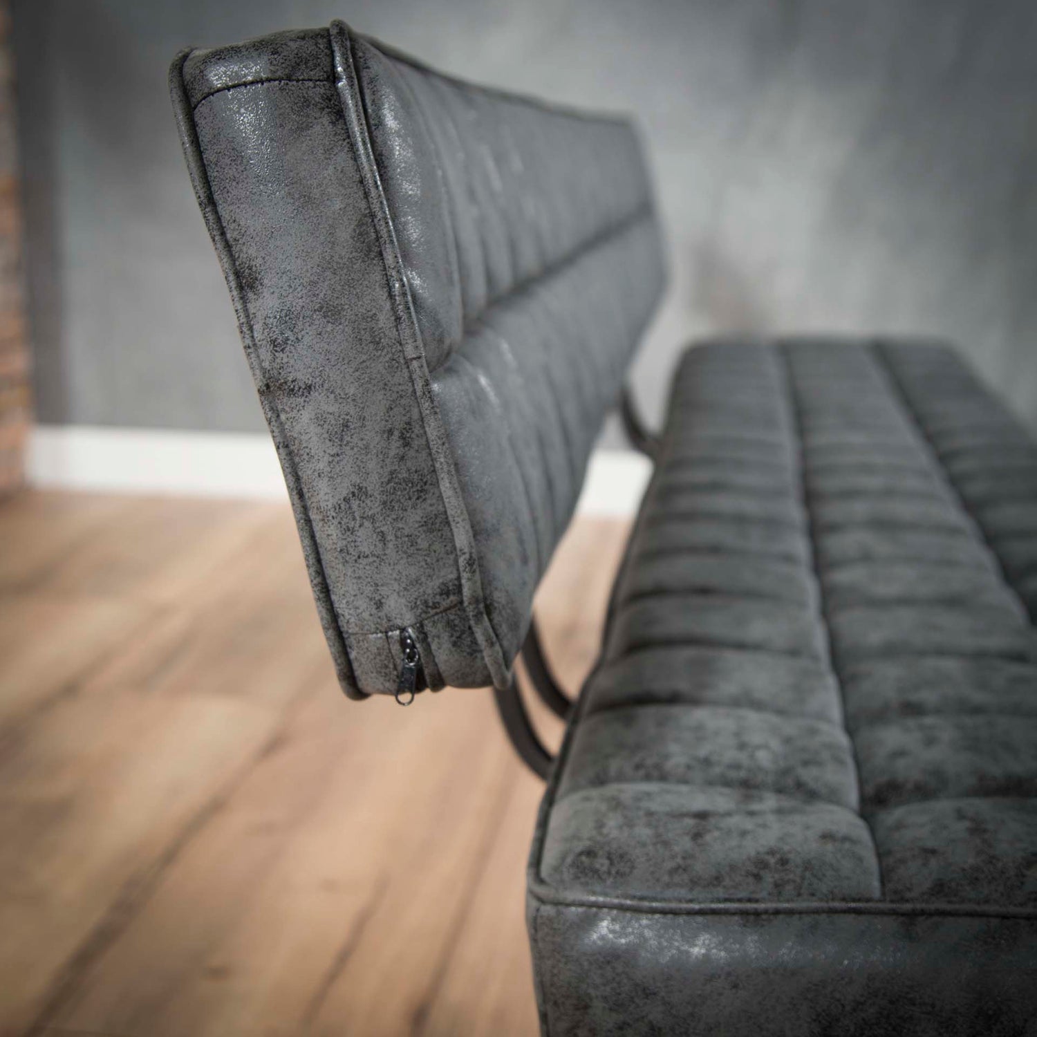 Eetkamerbank 180 cm - 180x54x83 cm - Zwart - Wax PU