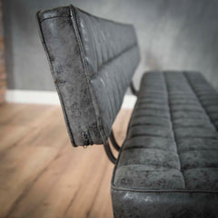 Eetkamerbank 180 cm - 180x54x83 cm - Zwart - Wax PU
