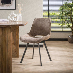 Stoel Swivel 4 stuks - 51x62x87 cm - Rich Champagne