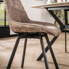 Stoel Swivel 4 stuks - 51x62x87 cm - Rich Champagne