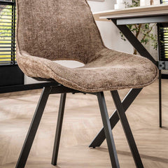 Stoel Swivel 4 stuks - 51x62x87 cm - Rich Champagne