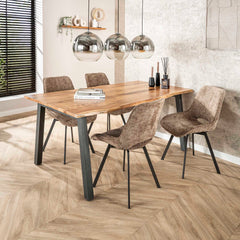 Stoel Swivel 4 stuks - 51x62x87 cm - Rich Champagne