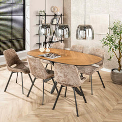Stoel Swivel 4 stuks - 51x62x87 cm - Rich Champagne