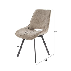 Stoel Swivel 4 stuks - 51x62x87 cm - Rich Champagne
