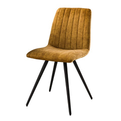 Stoel Velvet Straight Stitch 4 stuks - 45x53x86 cm - Goud - Velours