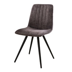 Stoel Velvet Straight Stitch 4 stuks - 45x53x86 cm - Grijs Velours