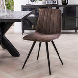 Stoel Velvet Straight Stitch - 4 stuks - 45x53x86 cm - Taupe Velours
