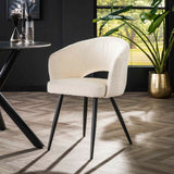 Armstoel Salon 2 stuks - 58x56x81 cm - Wit - Boucle
